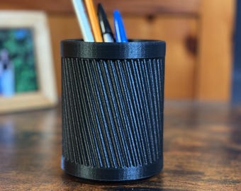Ribbed Left Pencil Cup, Toothbrush Holder, Kitchen Utensil Storage, Pen Holder, Bathroom Organizer, Office Desk Accessories