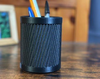 Ribbed Right Pencil Cup, Toothbrush Holder, Kitchen Utensil Storage, Pen Holder, Bathroom Organizer, Office Desk Accessories