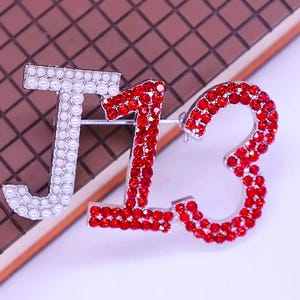 J13 Delta Sigma Theta Button, DST, Greek Letter Brooch, Divine 9, delta pin