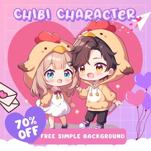 Custom Chibi Anime, Chibi Commission, Chibi Character, Chibi Illustration, Cute Chibi, Chibi Fanart, Chibi PFP, Couple Chibi