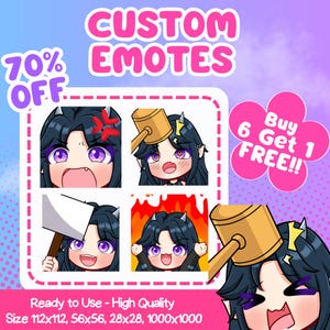 Aangepaste premium twitch-emotes | Geanimeerde emotes | TwitchEmotes | Schattige chibi-animestijl | Kawaii-chibi-emoties | Aangepaste emotes voor streamer