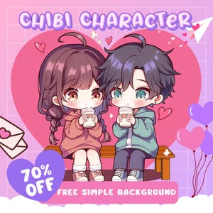 Custom Chibi Anime, Chibi Commission, Chibi Character, Chibi Illustration, Couple Chibi, Chibi Fanart, Chibi PFP, Cute Chibi