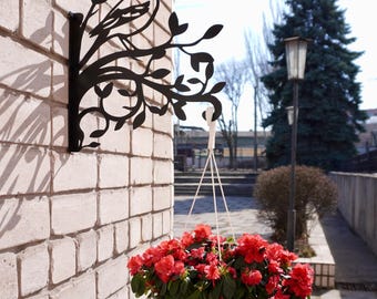 Sparrow Bird plantenhanger, metalen muurhaakbeugel voor bloempotten en lantaarns