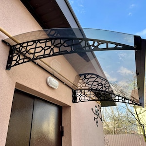 Metal Awning | Door Canopy | Roof For Door | Transparent | Entrance Shelters | Patio Door Awning