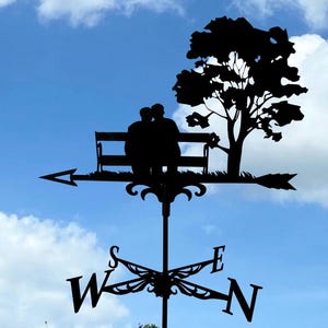Couple Under Tree Weathervane – Wind Vane Decor For Garden and Roof - Metal Wind Direction