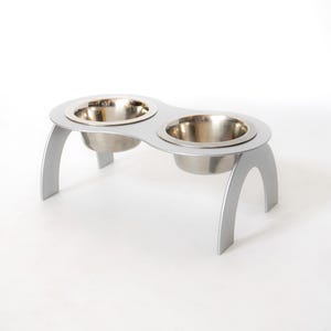 Elevated Cat & Dog Bowl Stand: Modern Metal Pet Feeder