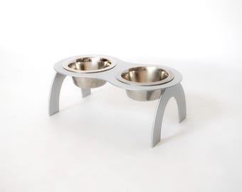 Elevated Cat & Dog Bowl Stand: Modern Metal Pet Feeder