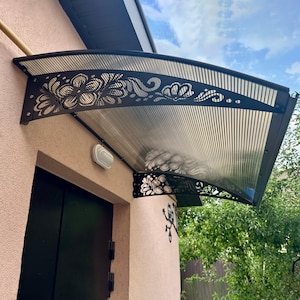Awning For Door with Flower Decoration | Premium Door Canopy | Awning Cover |  Entrance Shelter