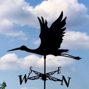 Crane Metal Weathervane – Decor for Your Home and Garden