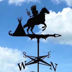 Warrior Horse Weathervane: Metal Wind Direction for Roof or Garden