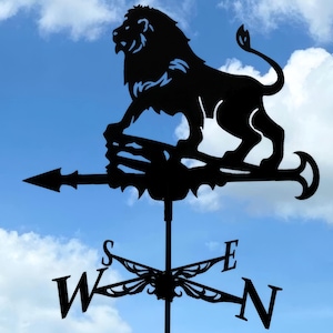 Lion Weathervane - Metal Wind Vane for Roof or Garden