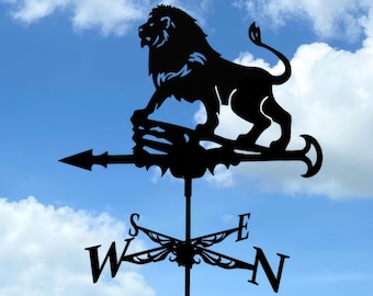 Lion Weathervane - Metal Wind Vane for Roof or Garden