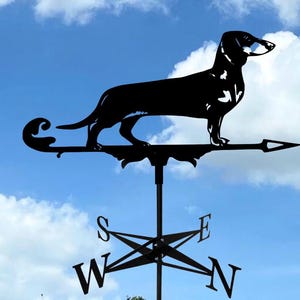 Dachshund Weathervane: Metal Wind Direction for Roof or Garden