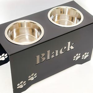 Personalized Dog Feeder | Raised Double Pet Bowls | Dog Water Bowl | Elevated Dog Bowl Stand