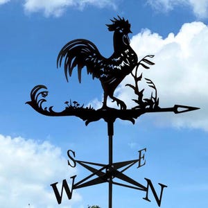 Hahn Metall Weathervane - Windfahne Dekor für Dach oder Garten