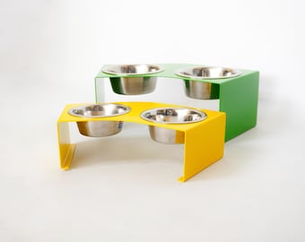 Elevated Dog Cat Bowl Stand: Modern Minimalist Pet Feeder