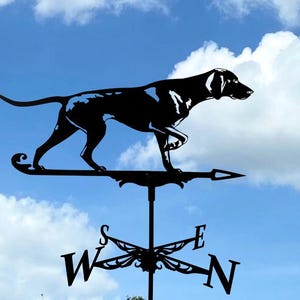 Alert Hunting Dog Weathervane – Wind Vane Decor for Roof or Garden - Metal Wind Direction