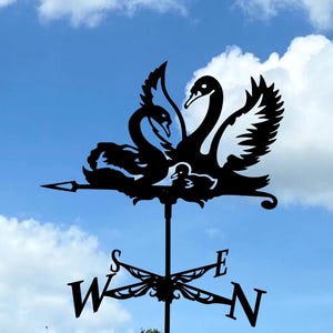 Swan Family Weathervane – Wind Vane For Roof or Garden