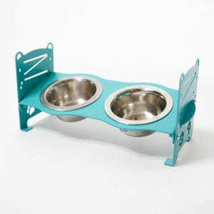 Adjustable Elevated Pet Feeder: Modern Metal Dog Cat Bowl Stand