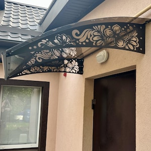 Awning | Metal Canopy | Roof For Door | Transparent | Entrance Shelters | Patio Door Awning | Curb Appeal
