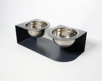 Supporto rialzato per ciotole per animali domestici, mangiatoia in metallo per cani e gatti, ciotole in acciaio inossidabile