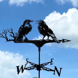 Girouette Ravens - Décoration de girouette pour toit ou jardin - Direction du vent en métal
