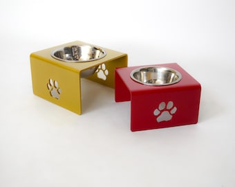 Supporto per ciotola rialzata per cani: moderno alimentatore in metallo per animali domestici