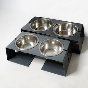 Large Elevated Dog Bowl Stand | Modern Dog Feeder | Raised Double Dog Bowls | Dog Water Bowl