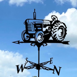 Traktor Wetterfahne - Handgefertigte Windfahne für Dach oder Garten - Metall Windrichtung