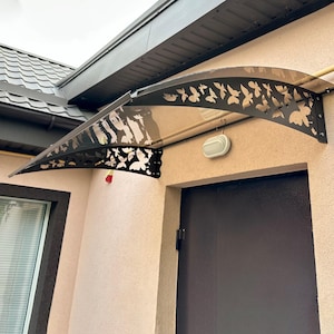 Metal Awning: Transparent Door Canopy