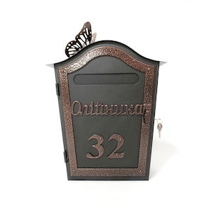 Locking Custom Mailbox - Wall Mounted Metal Mailbox with Personalized Design