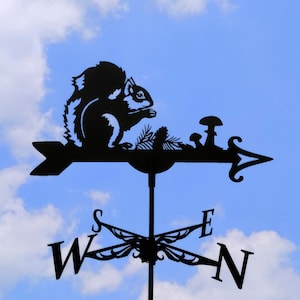 Playful Squirrel Metal Weathervane - Wind Vane Decor for Roof or Garden