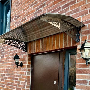 Awning for Door | Metal Canopy with Decor for Porch | Awning Cover | Roof For Door