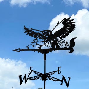 Eulen-Wetterfahne: Handgefertigte Windrichtungsanzeiger aus Metall