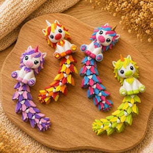 Einhorn Schlüsselanhänger beweglich | Kawaii Unicorn Baby | Flexi Taschenanhänger mit Karabiner | Pride Geschenk | personalisierbar