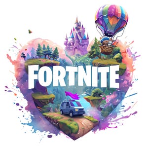 Fort Night Adventure Clipart - High Quality PNG of Vibrant Characters for DTF Transfers and Digital Art Fort Nite Castle in sky PNG