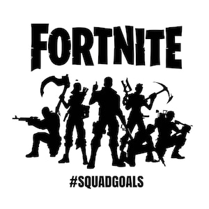 Fort Night Adventure Clipart SQUADGOALS Graphic Design Featuring Dynamic Characters and  A Bold and Edgy Visual for Fans of the Game PNG SVG