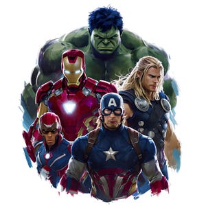 4 PNGs de super-heróis Desenhos animados PNG com diferentes personagens de super-heróis - Download digital instantâneo - Design de sublimação PNG perfeito