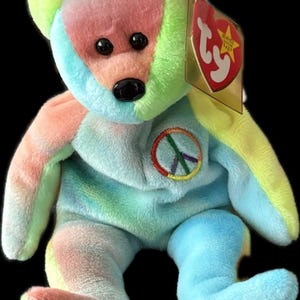 Rare,  TY peace bear BEANIE BABY 1996 , original