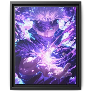 Jujutsu Kaisen (JJK) Satoru Gojo, toile mate, tendue, 0,75&quot;/1,25&quot;/encadré