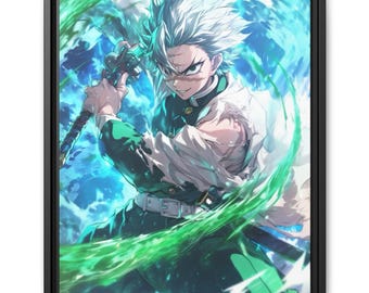 Demon Slayer The Wind Hashira Sanemi Shinazugawa Matte Canvas, Stretched, 0.75"/ 1.25"/ Frame