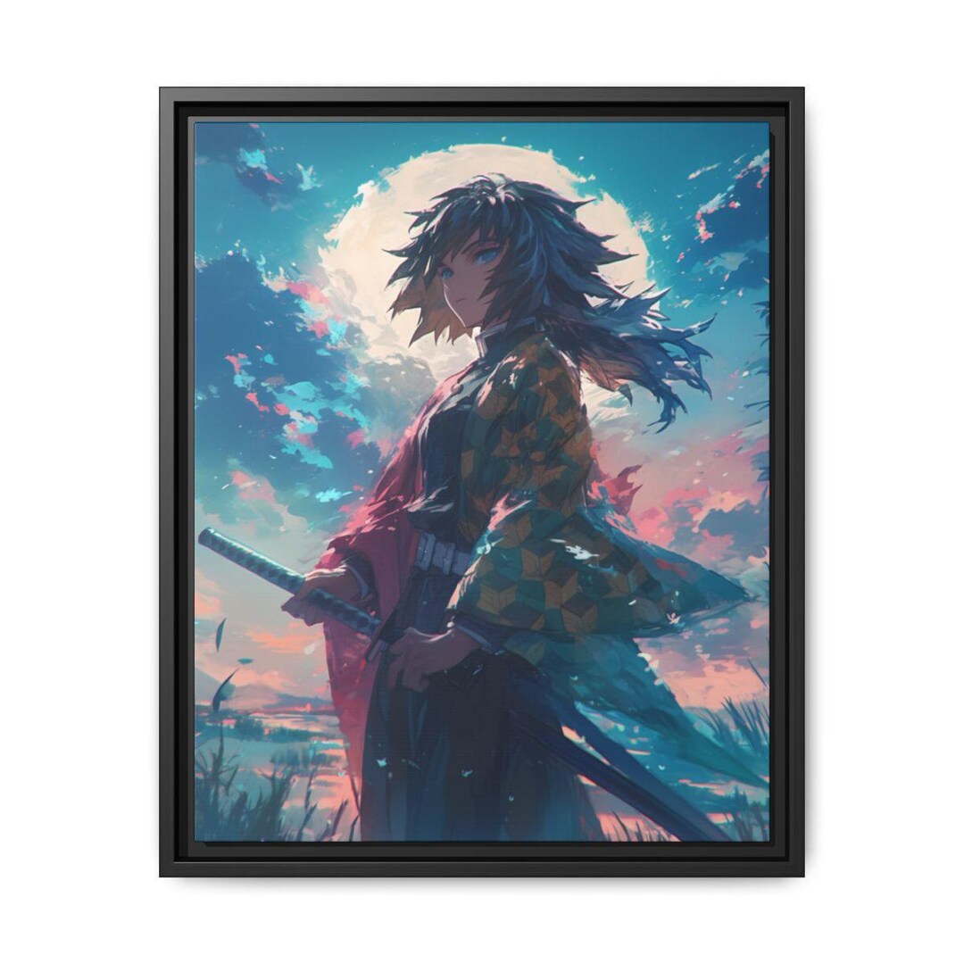 Demon Slayer the Water Hashira Giyu Tomioka Matte Canvas, Stretched, 0. ...