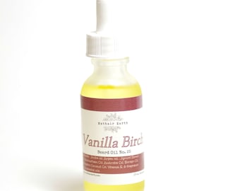Vanilla Birch Beard Oil, Natural Sandalwood Scent