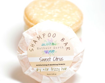 Sweet Citrus Shampoo Bar for Dry, Frizzy Hair