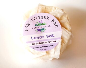 Lavender Vanilla Conditioner Bar, Natural Hair Hydrating Oils