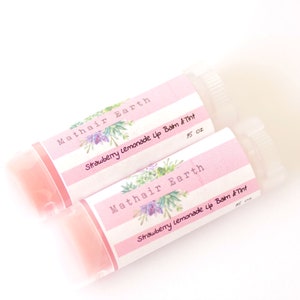 Strawberry Lemonade Nourishing Lip Tint. All Natural Lip balm made by Mathair Earth. Handcrafted Lip Balm. Lip Balm. Chapstick.