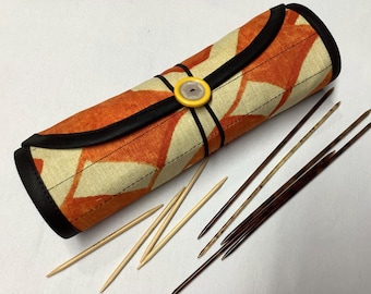 Large Double Point Needle Case w/fabric options, holds 32 sets of dpns