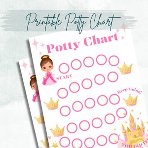 Tabla para ir al baño de princesas, tabla de recompensas, tabla para ir al baño imprimible, tabla para ir al baño digital, entrenamiento para ir al baño, entrenamiento para ir al baño, Montessori