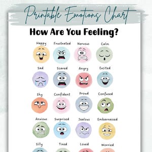 Boho how are you feeling poster, printable emotions chart, it&#39;s okay to feel, emotions poster for kids, educational printable, today i feel