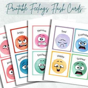 Flash Cards de emoções para crianças, flash cards de sentimentos para impressão, regulação emocional, identificar sentimentos e emoções, como você está se sentindo